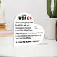 Wife Heart/Can't Live Without You/Acrylic Plaque
