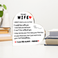 Wife Heart/Can't Live Without You/Acrylic Plaque