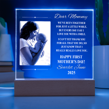 Dear Mommy 1st Mother's Day Personalized Acrylic Square Plaque