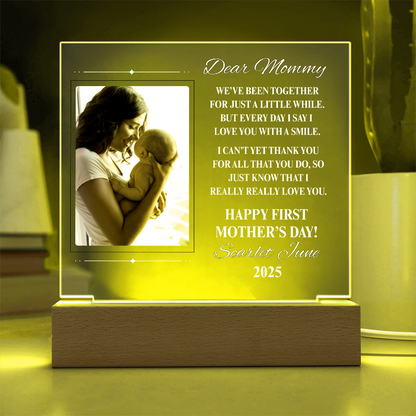 Dear Mommy 1st Mother's Day Personalized Acrylic Square Plaque