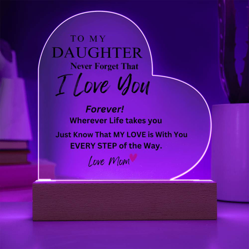 Daughter Heart Acrylic Lamp