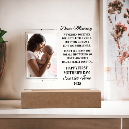 Dear Mommy 1st Mother's Day Personalized Acrylic Square Plaque