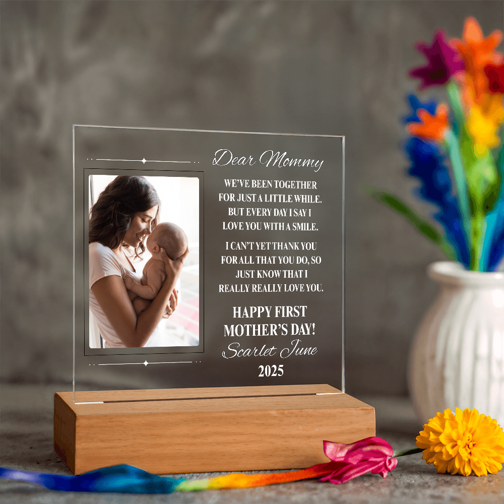 Dear Mommy 1st Mother's Day Personalized Acrylic Square Plaque