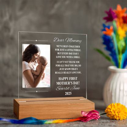 Dear Mommy 1st Mother's Day Personalized Acrylic Square Plaque