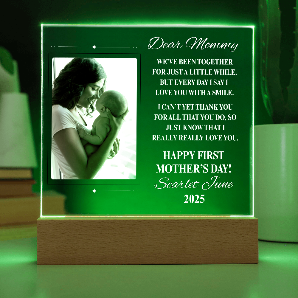 Dear Mommy 1st Mother's Day Personalized Acrylic Square Plaque