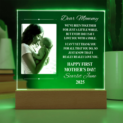 Dear Mommy 1st Mother's Day Personalized Acrylic Square Plaque
