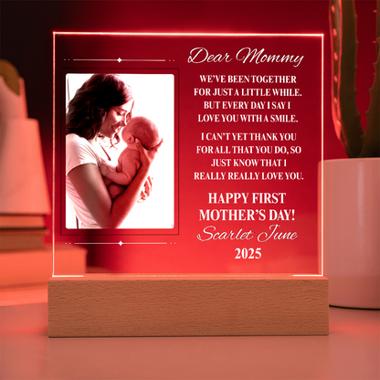 Dear Mommy 1st Mother's Day Personalized Acrylic Square Plaque