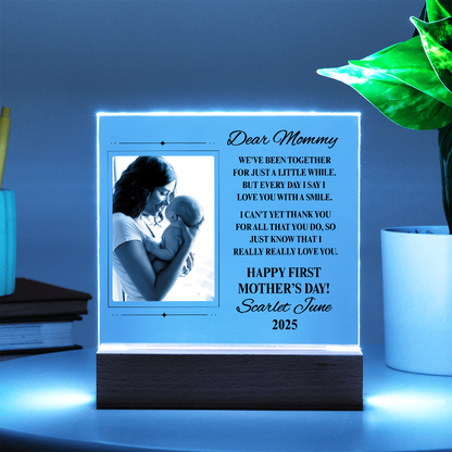 Dear Mommy 1st Mother's Day Personalized Acrylic Square Plaque