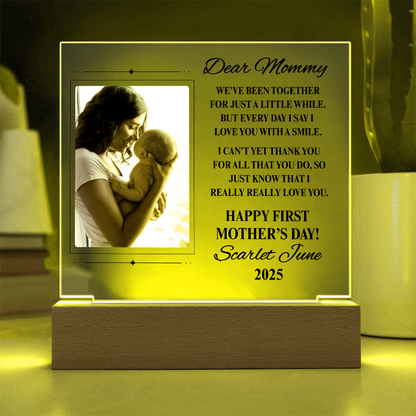 Dear Mommy 1st Mother's Day Personalized Acrylic Square Plaque