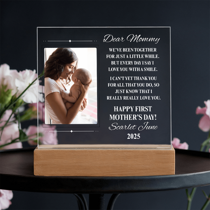 Dear Mommy 1st Mother's Day Personalized Acrylic Square Plaque