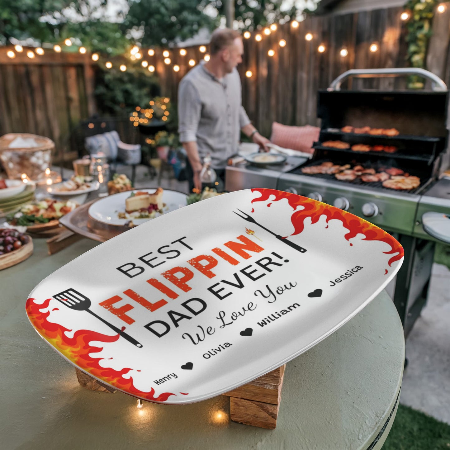 Father's Day Best Flippin Dad Ever/ Personalized Platter