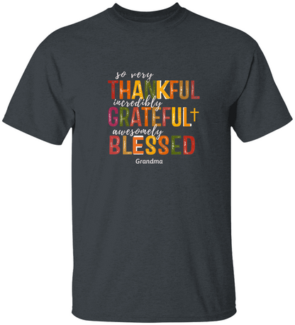 ***Thankful Blessed Thanksgiving Personalize Family T-Shirt