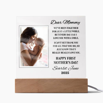 Dear Mommy 1st Mother's Day Personalized Acrylic Square Plaque
