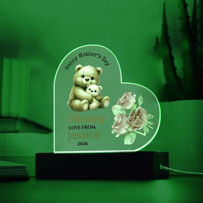 Mother's Day Personalized Mom/Grandama Acrylic Heart Plaque