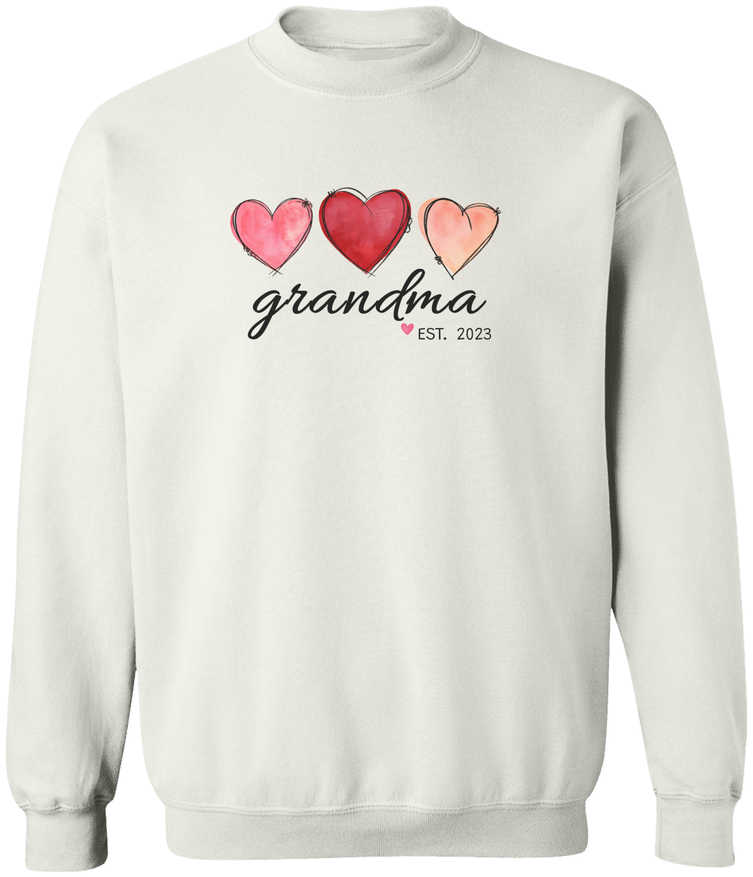 Personalized Grandma Valentine Crewneck Pullover Sweatshirt