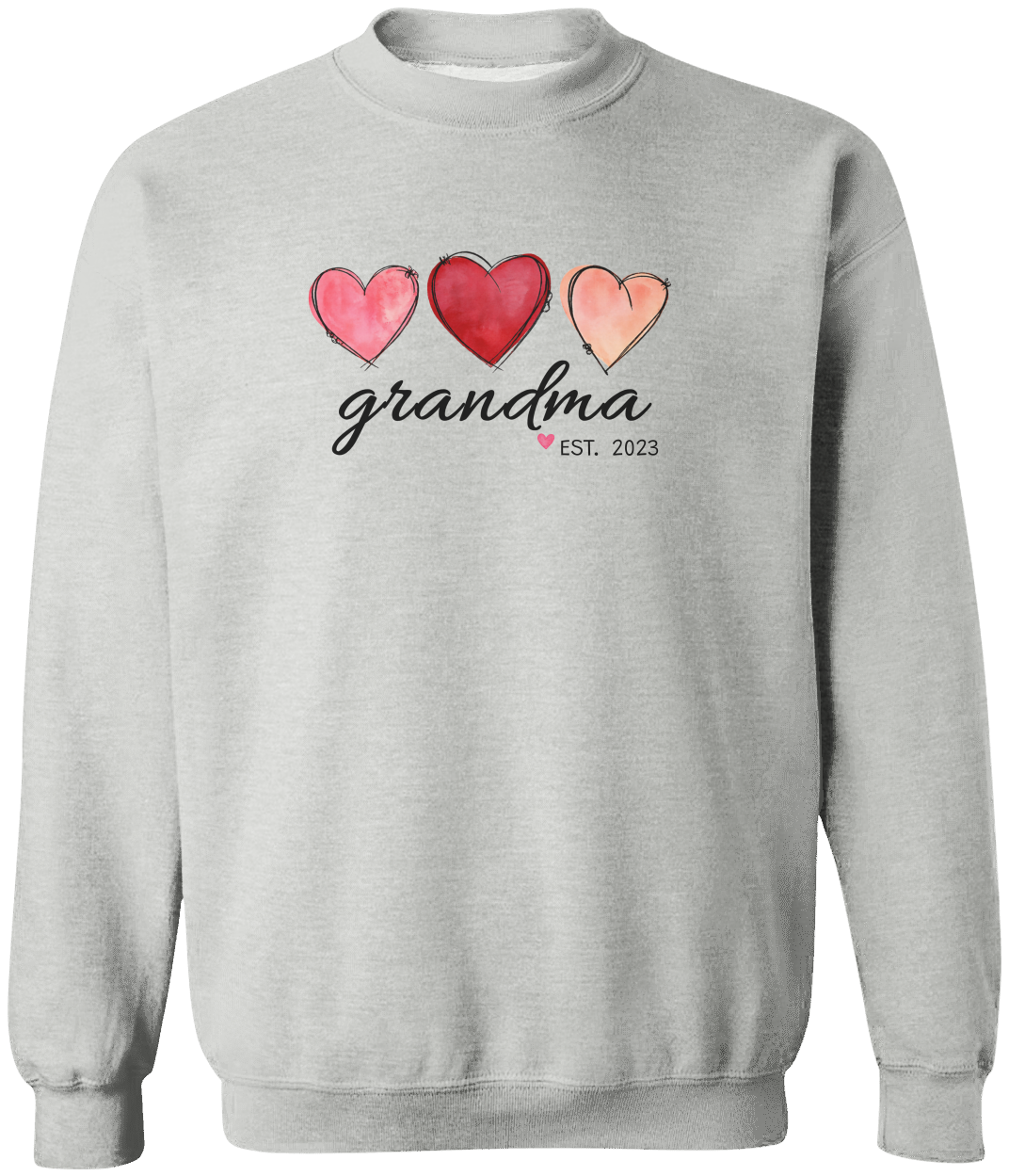 Personalized Grandma Valentine Crewneck Pullover Sweatshirt