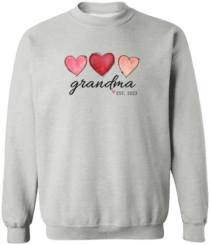 Personalized Grandma Valentine Crewneck Pullover Sweatshirt