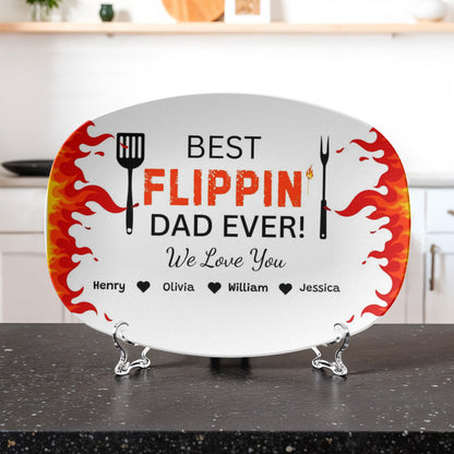 Father's Day Best Flippin Dad Ever/ Personalized Platter