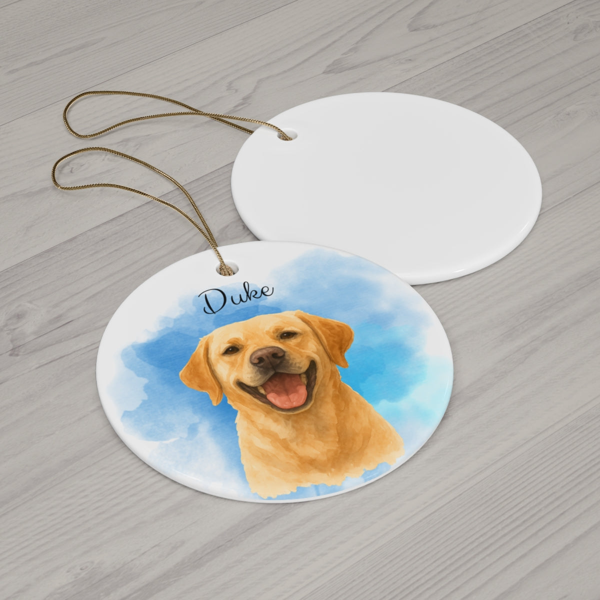 Personalized Pet Watercolor Ornament Memorial Gift
