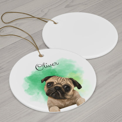 Personalized Pet Watercolor Ornament Memorial Gift