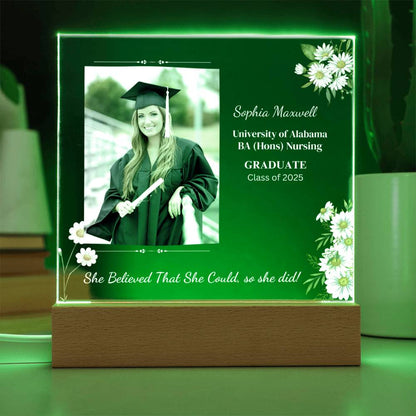 Graduate "She Believed" Acrylic Square Plaque