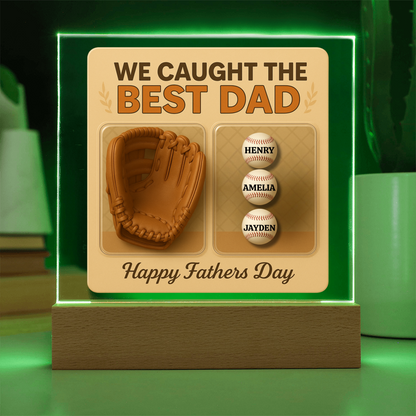 Personalized Dad Baseball Glove Acrylic Plaque