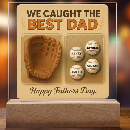 Personalized Dad Baseball Glove Acrylic Plaque