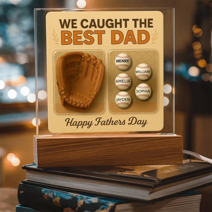 Personalized Dad Baseball Glove Acrylic Plaque
