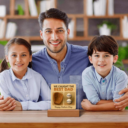 Personalized Dad Baseball Glove Acrylic Plaque