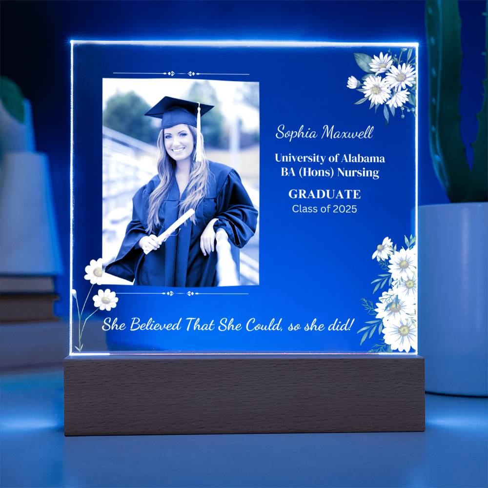 Graduate "She Believed" Acrylic Square Plaque