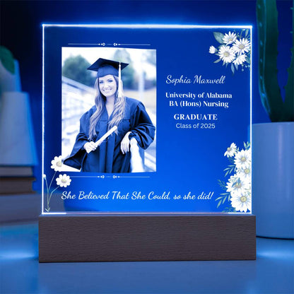 Graduate "She Believed" Acrylic Square Plaque