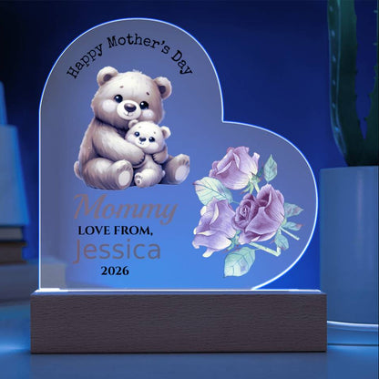 Mother's Day Personalized Mom/Grandama Acrylic Heart Plaque