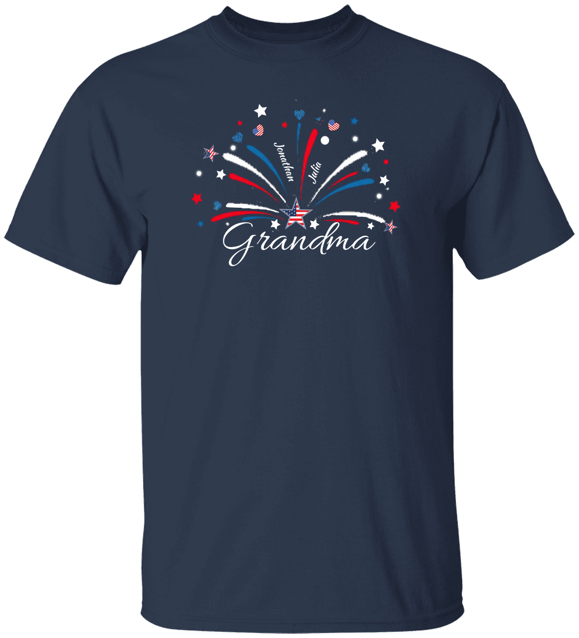 4th of July Personalized T-Shirt-Grandma-Mom-Nana