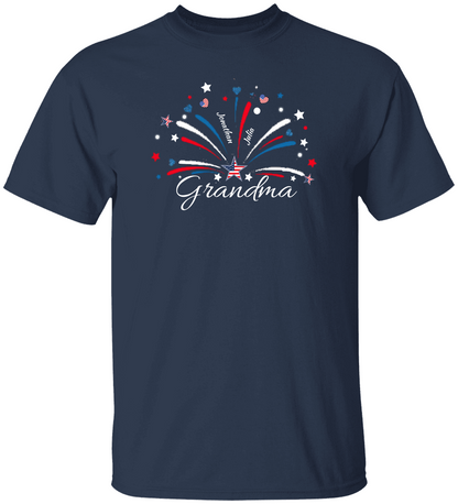 4th of July Personalized T-Shirt-Grandma-Mom-Nana